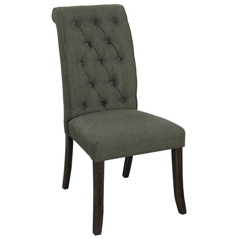 Gray Fabric Side Chair Set of 2 Y2207