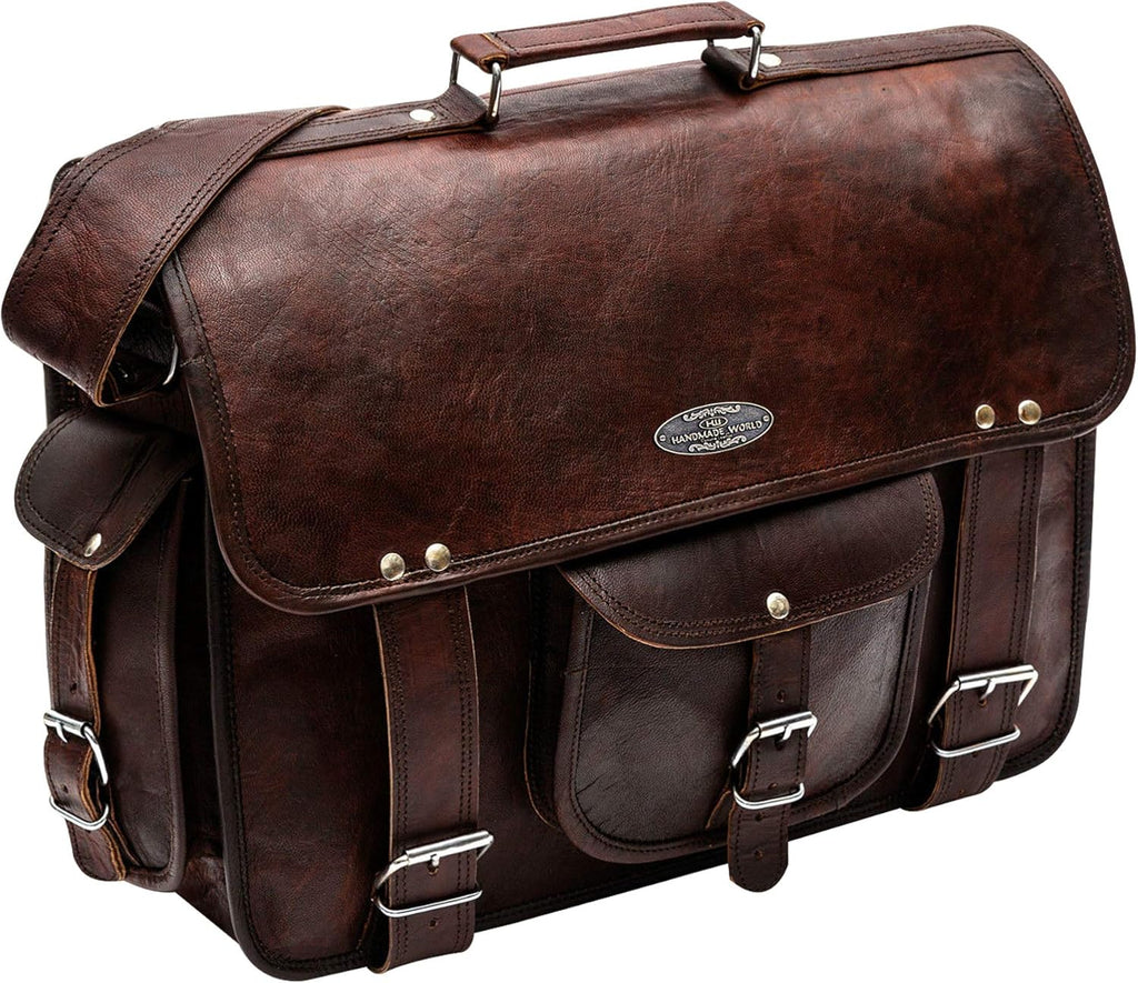 Leather Messenger Laptop Bag Satchel (11 X 15) Y79208