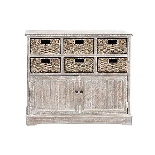 6 Basket Wood Cabinet K9039
