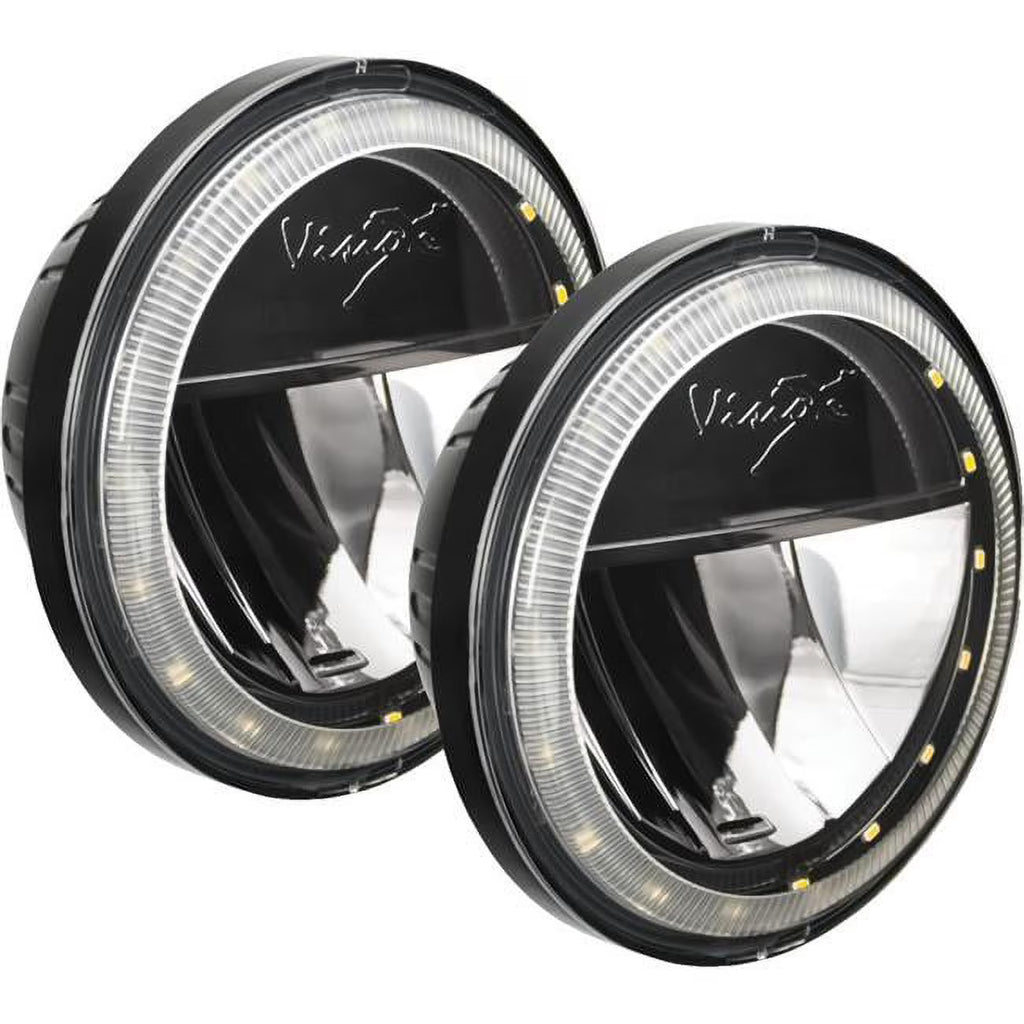 4.5 in. Round Black & Chrome LED Headlight - Set of 2 M68031