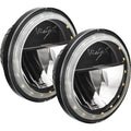 4.5 in. Round Black & Chrome LED Headlight - Set of 2 M68031