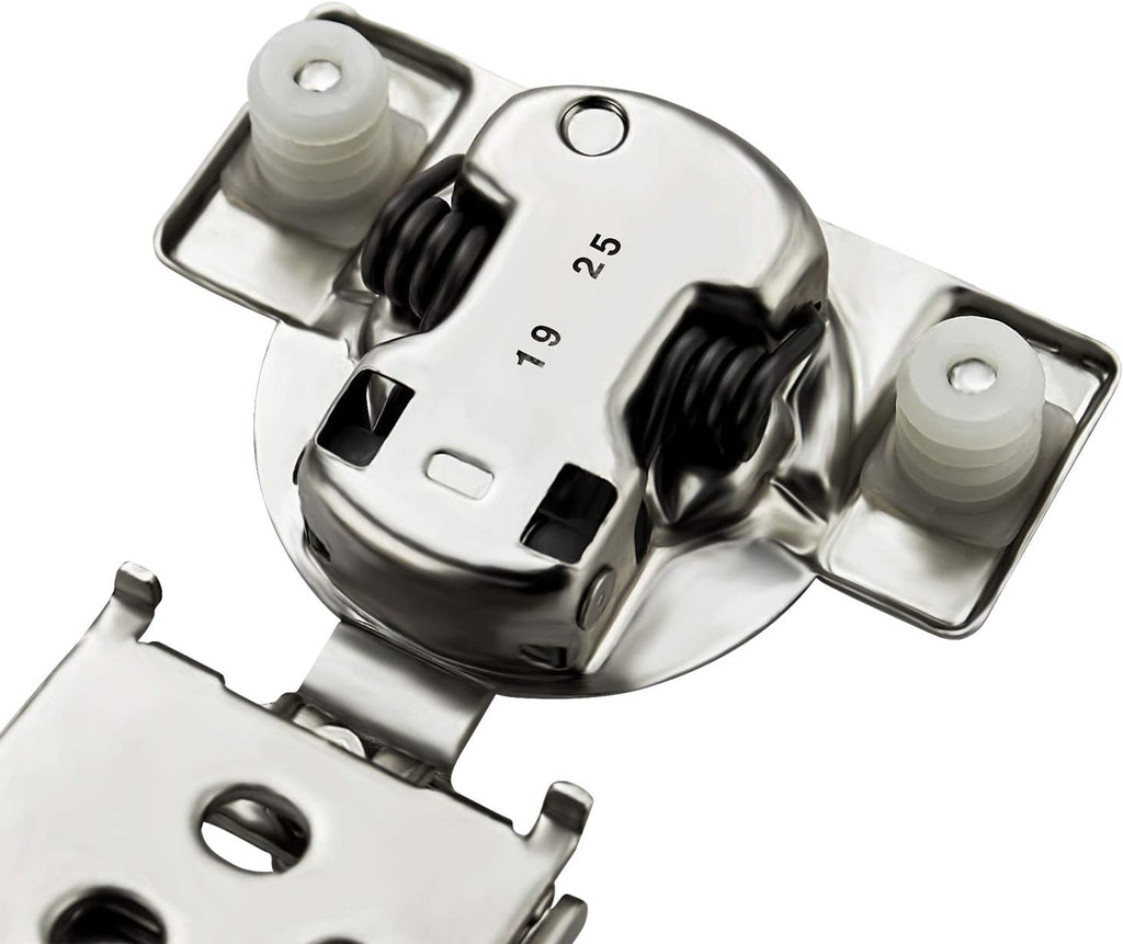 32 Pack 16 Pairs 1/2 inch Overlay Soft Close Hinges Satin Nickel Stainless Steel Concealed Hinge D918666