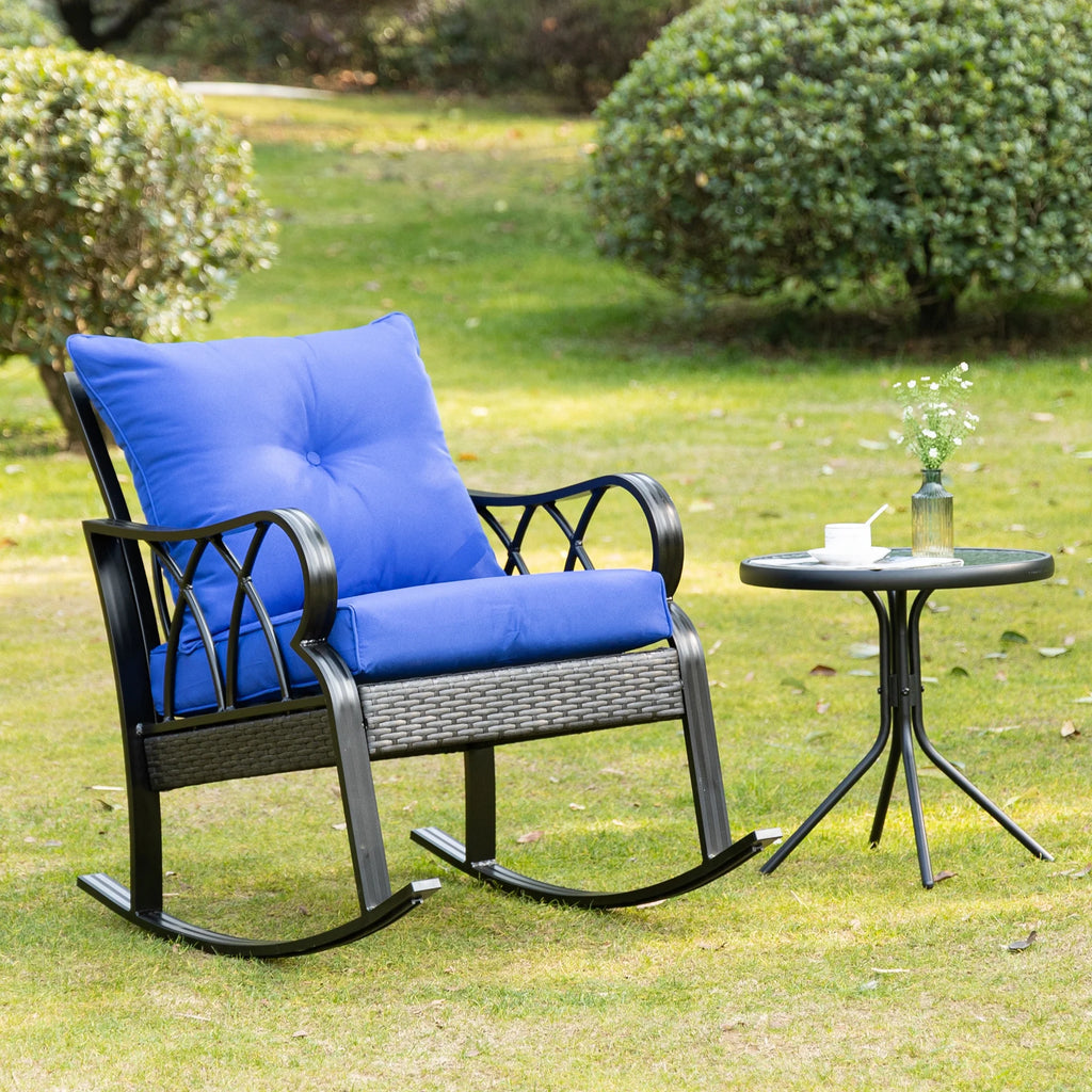 Rattan Rock Chair with Aluminum Frame D5644