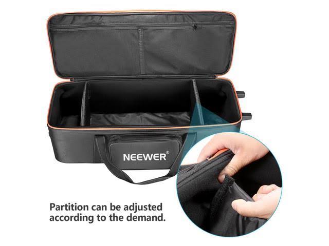 Photo Studio Equipment Trolley Carry Bag with Straps Padded Compartment Wheel D697