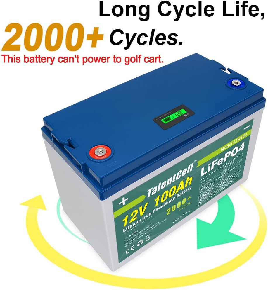 Rechargeable 12V 100Ah Lithium Iron Phosphate Deep Cycle Battery Pack J4173