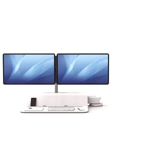 White Dual Sit-Stand Workstation V1928
