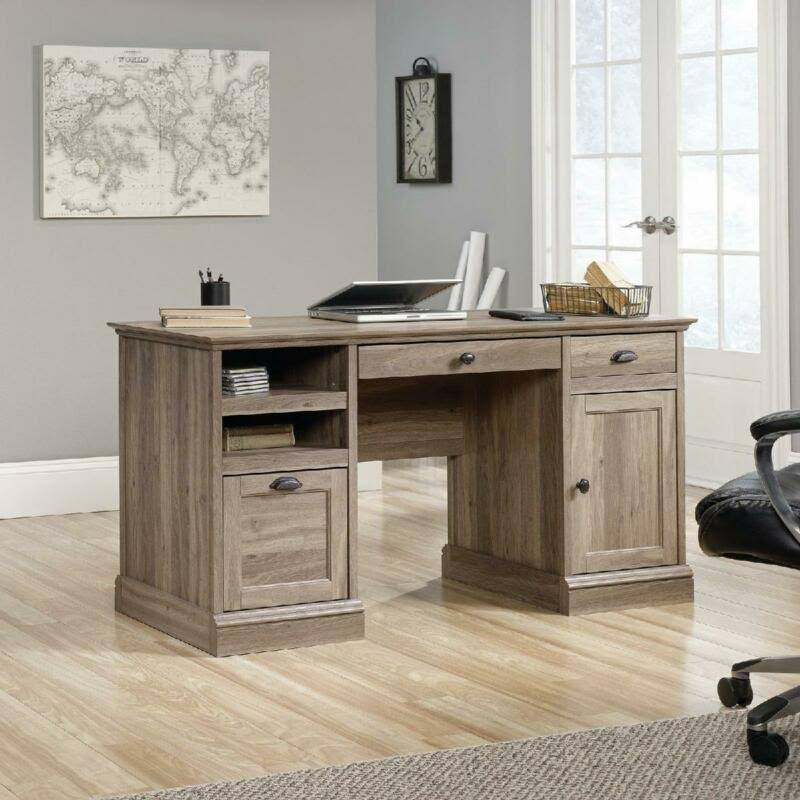 Executive Desk, Salt Oak Finish S240