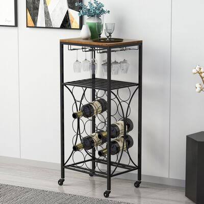 Industrial 2-Tier Serving Cart with Lockable Wheels T23162