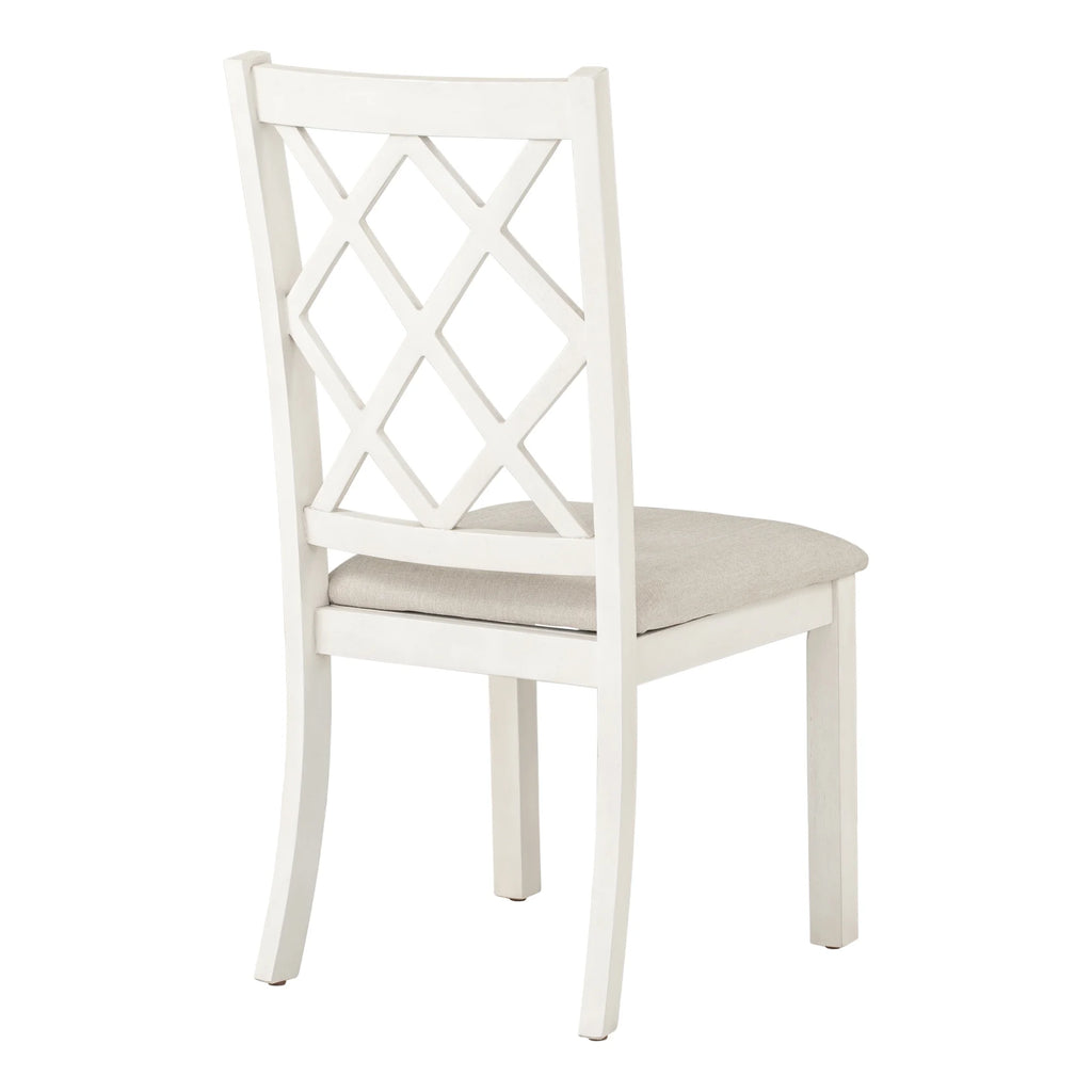 Beige Solid Wood Upholstered Dining Chairs, Set of 4 J37976