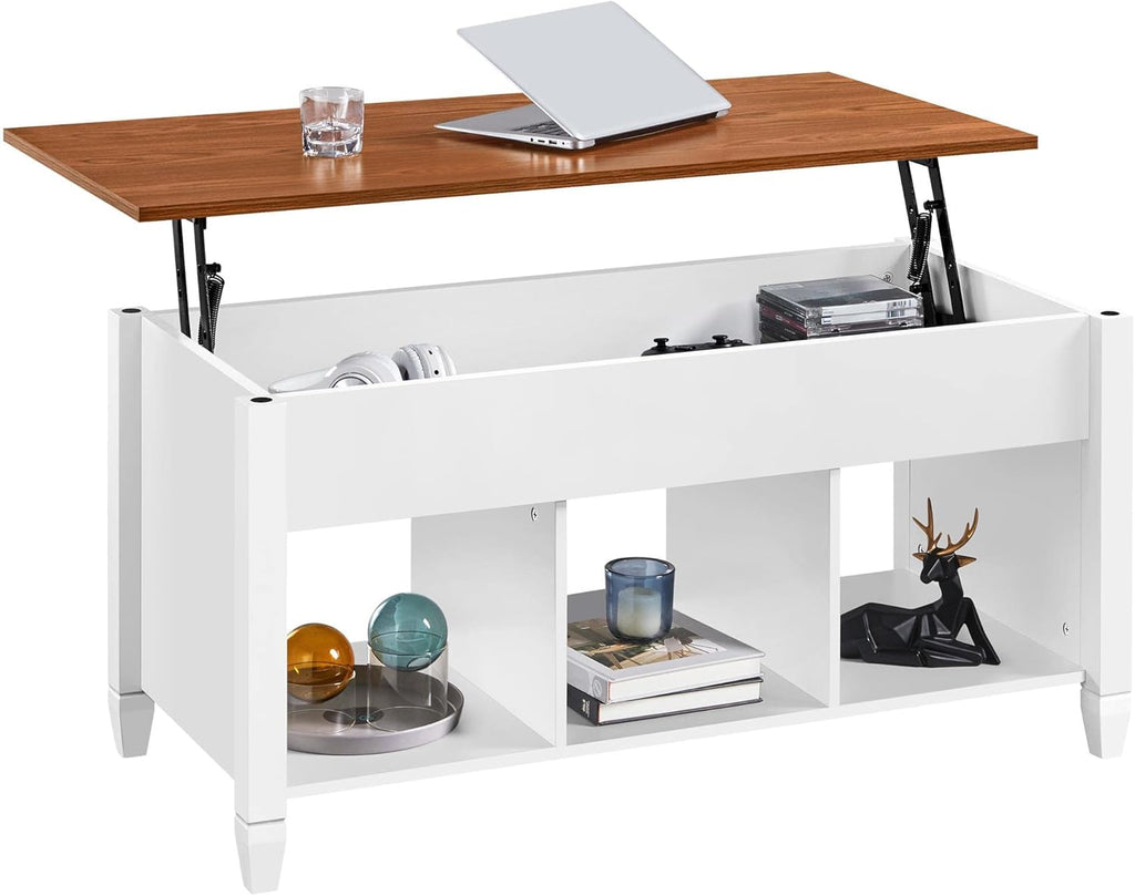 White/Oak Lift Top Coffee Table with Hidden Compartment Q551471