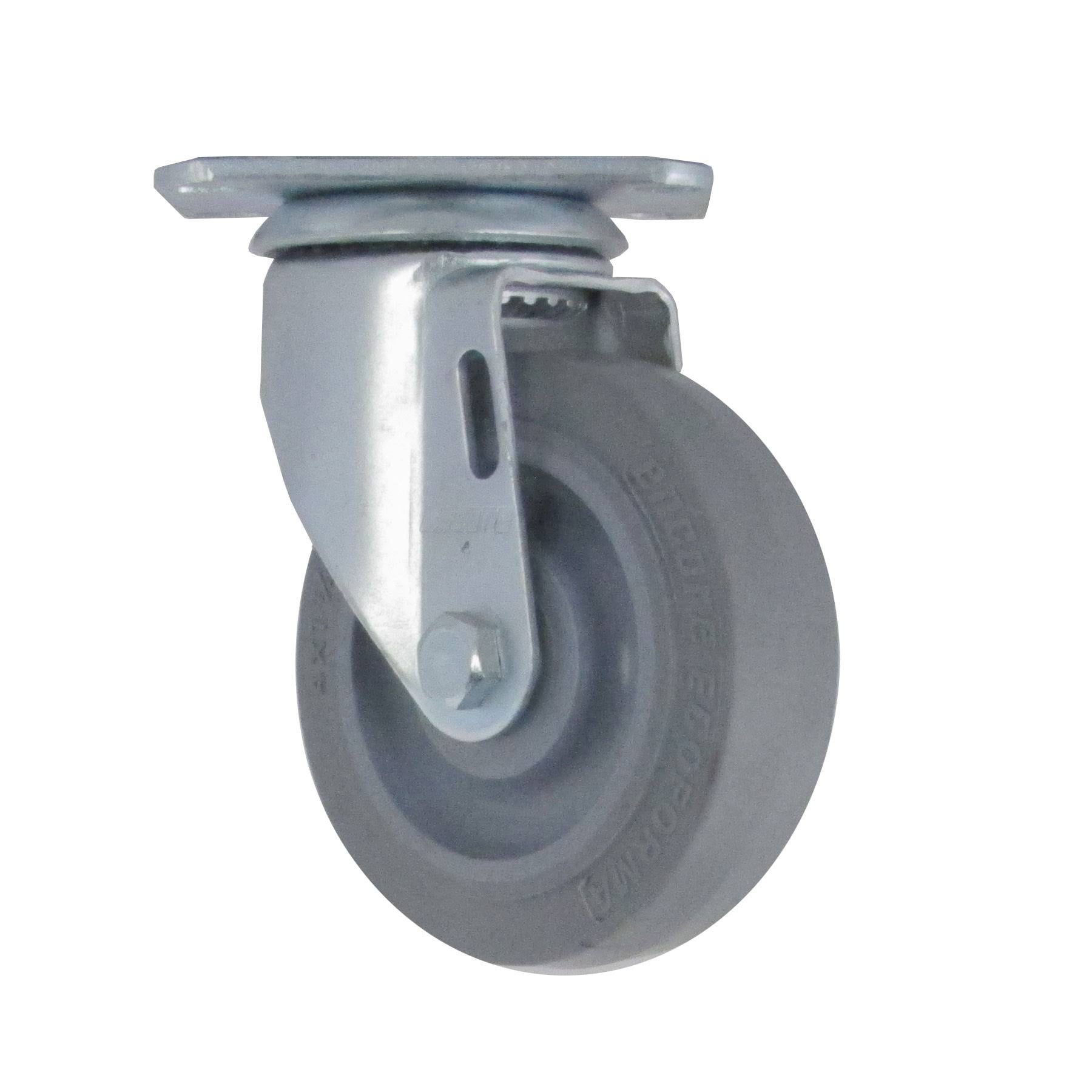 Thermoplastic Rubber 4x22 Swivel Caster with Mounting Bolt in Grey X294
