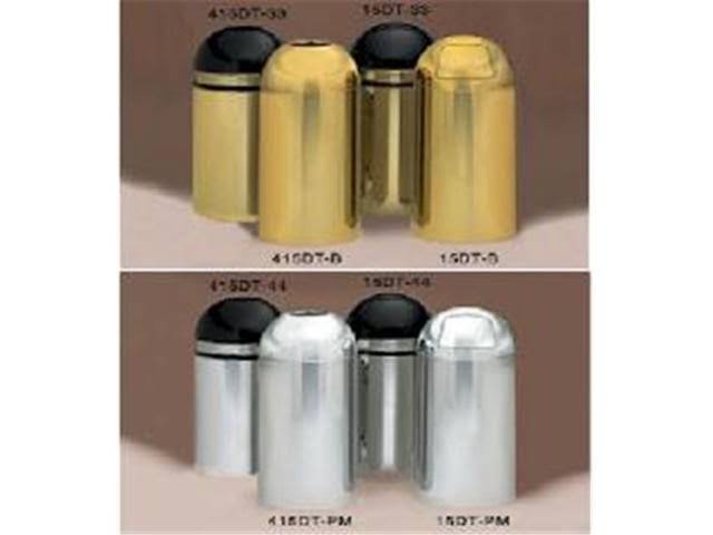 White 15 Gallon Push Dome Top Waste Receptacle H604495