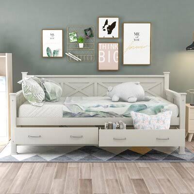 White Twin Size Daybed with 2 Large Drawers F377642