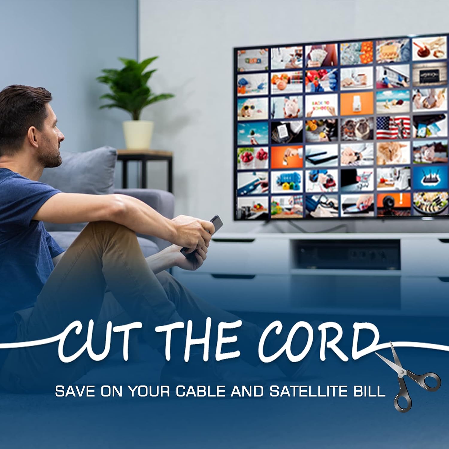 275+ Miles Range Amplified TV Antenna with 18ft Coaxial Cable L6713