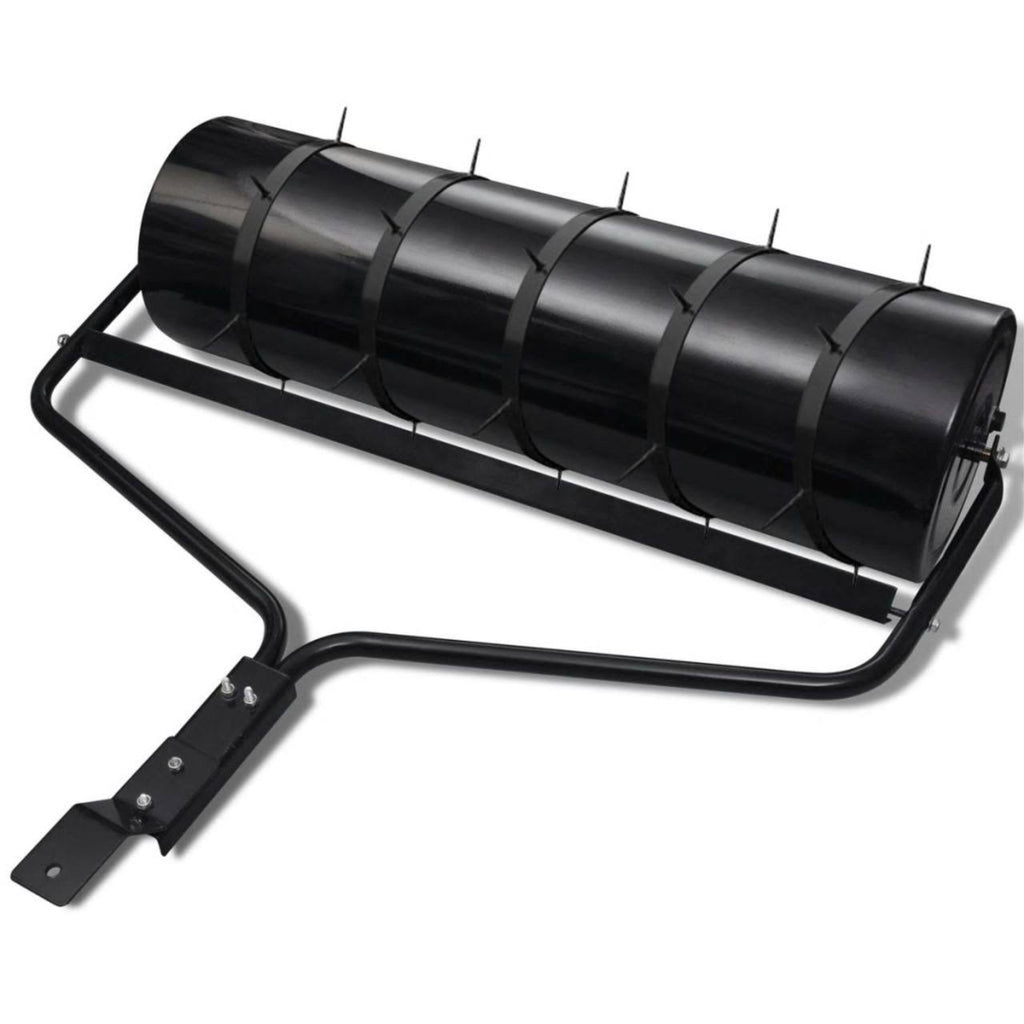 Black Garden Lawn Roller with 5 Aerator Bands J725