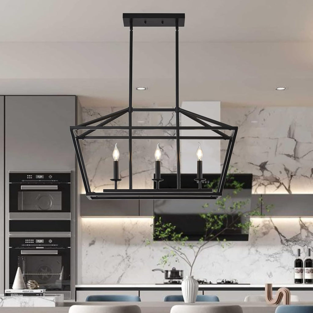 3-Light Black Farmhouse Chandelier R70347