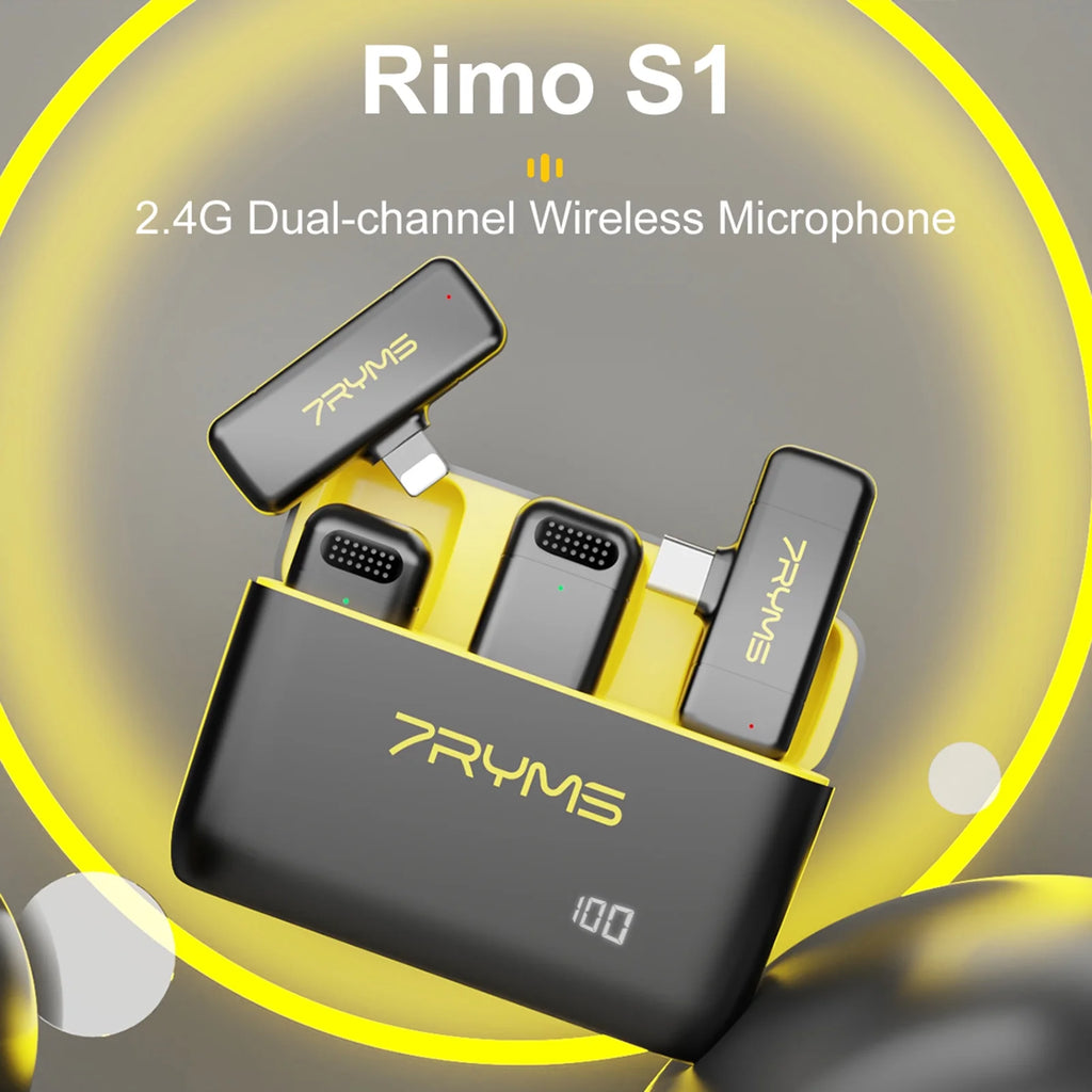 Wireless Microphone System with 50M Transmission Range, Built-in Battery F716495