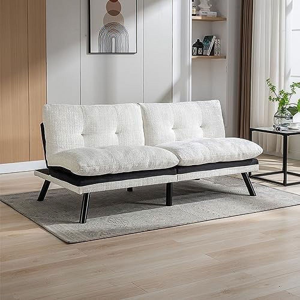 Convertible Memory Foam Futon Sofa Bed Loveseat with Adjustable Backrest T273