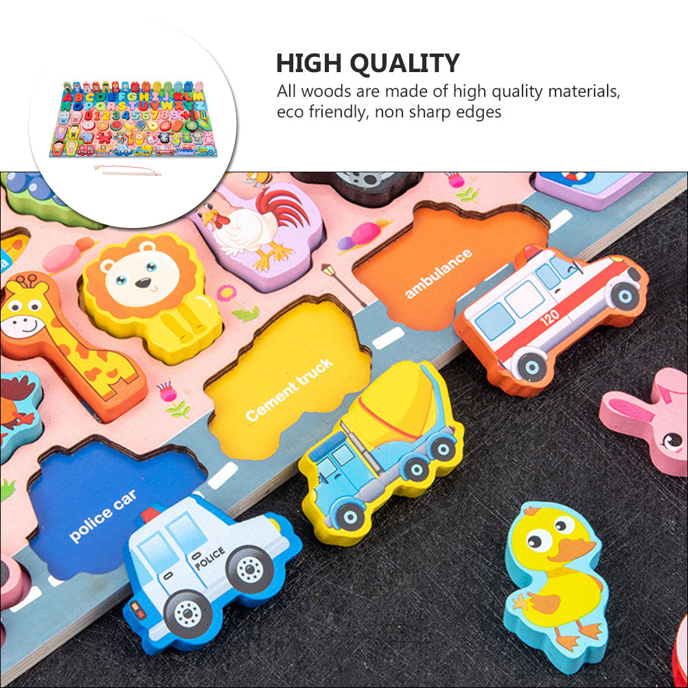 Wooden Magnetic Fishing Toy Puzzle A343598