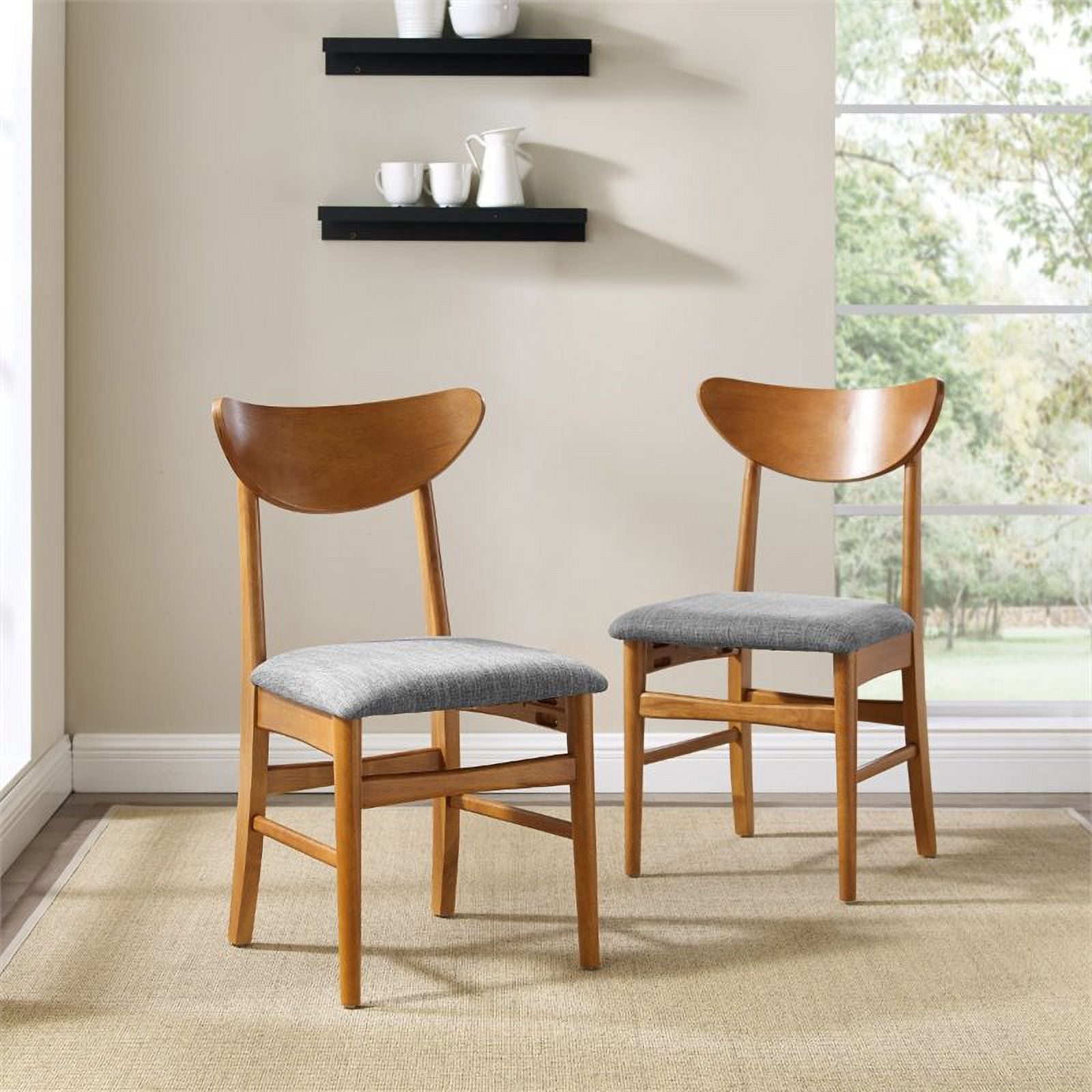 Mid-Century Wood Dining Chairs (Set of 2) K692