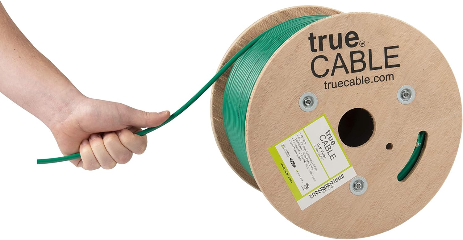 Cat6 Riser 500ft Blue 23AWG 4 Pair Solid Bare Copper Bulk Ethernet Cable V27472
