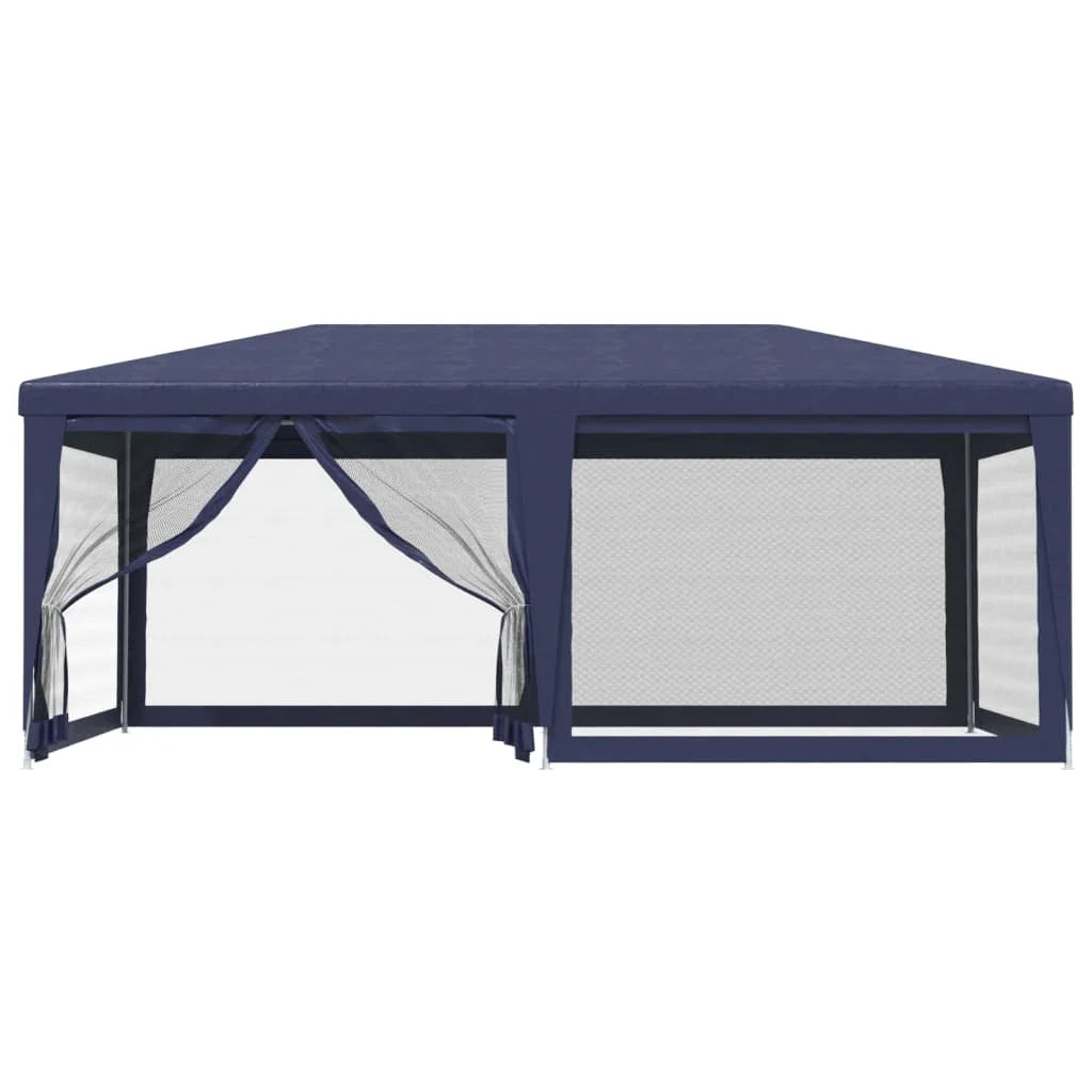 Party Tent with 6 Mesh Sidewalls Blue 19.7'x13.1' HDPE S263365