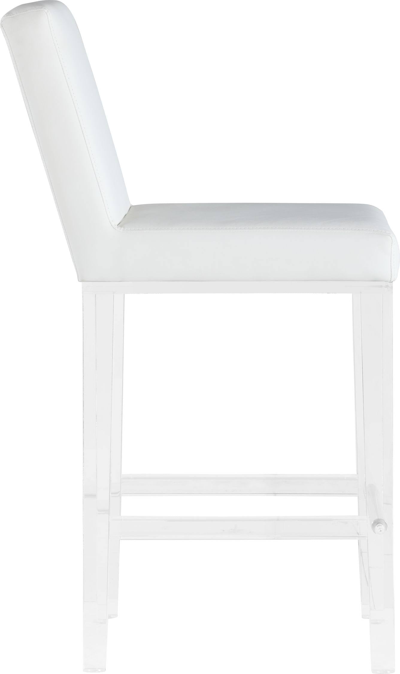White Counter Stool with Solid Acrylic Legs E527197