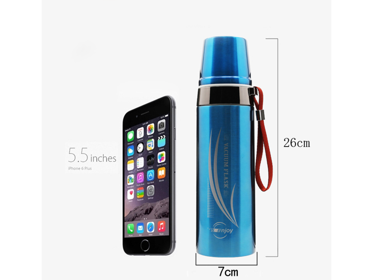 Silver 650ML Stainless Steel Vacuum Flask Water Bottle T63902