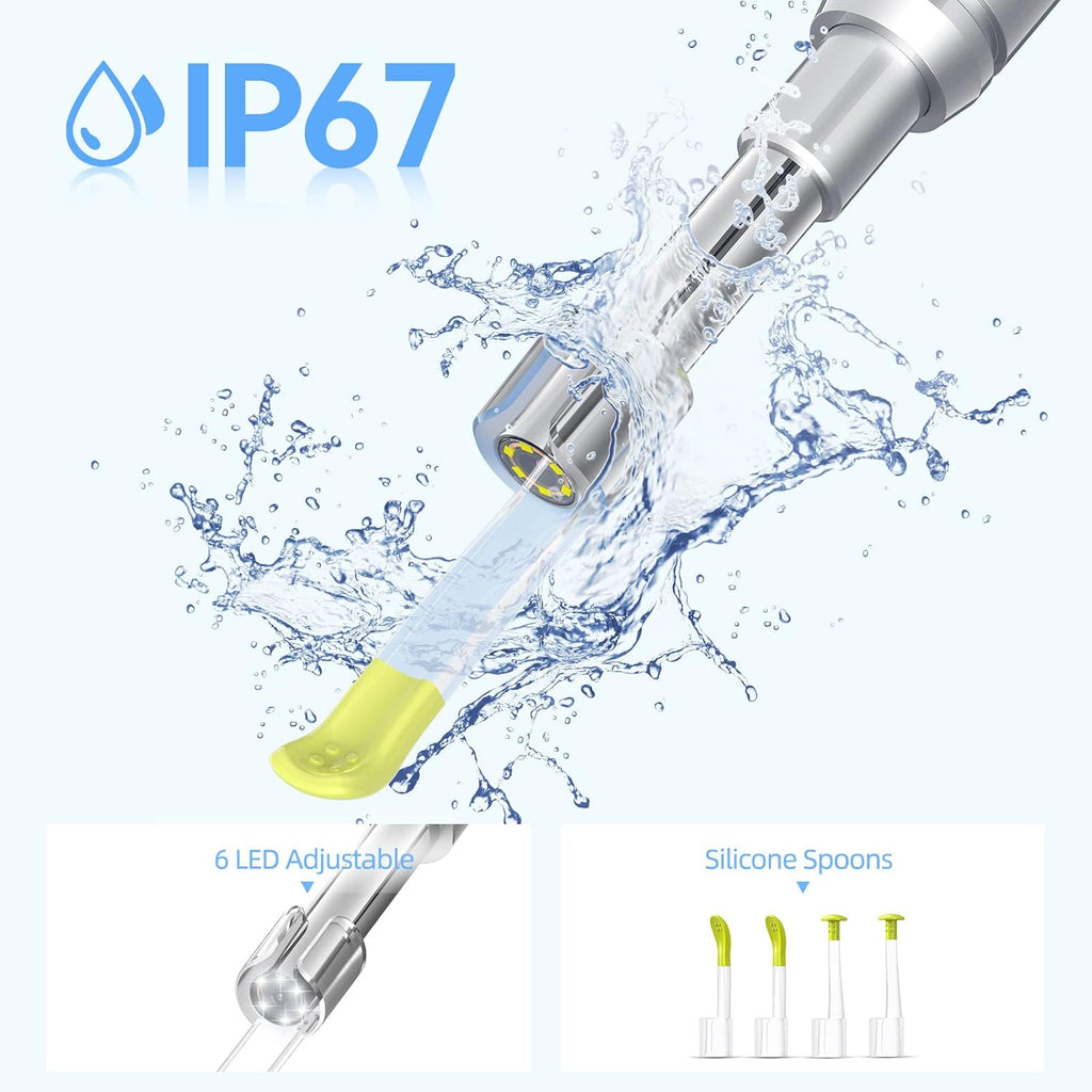 Ear Wax Removal Camera with 4.5 IPS Screen, 1920x1080 FHD Smart Visual Ear Cleaner Tool Kit, Otoscope with Light R65386