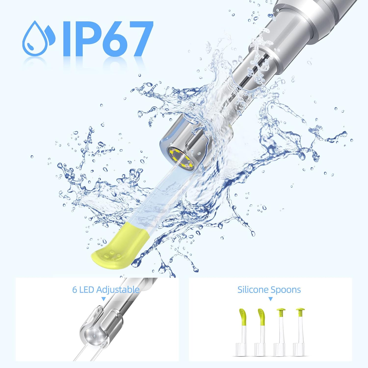 Ear Wax Removal Camera with 4.5 IPS Screen, 1920x1080 FHD Smart Visual Ear Cleaner Tool Kit, Otoscope with Light R65386