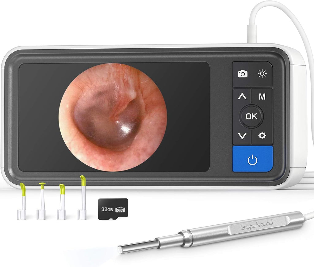 Ear Wax Removal Camera with 4.5 IPS Screen, 1920x1080 FHD Smart Visual Ear Cleaner Tool Kit, Otoscope with Light R65386