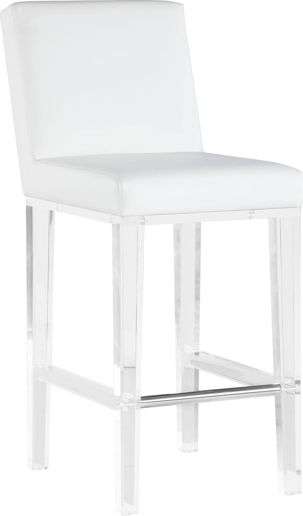 White Counter Stool with Solid Acrylic Legs E527197
