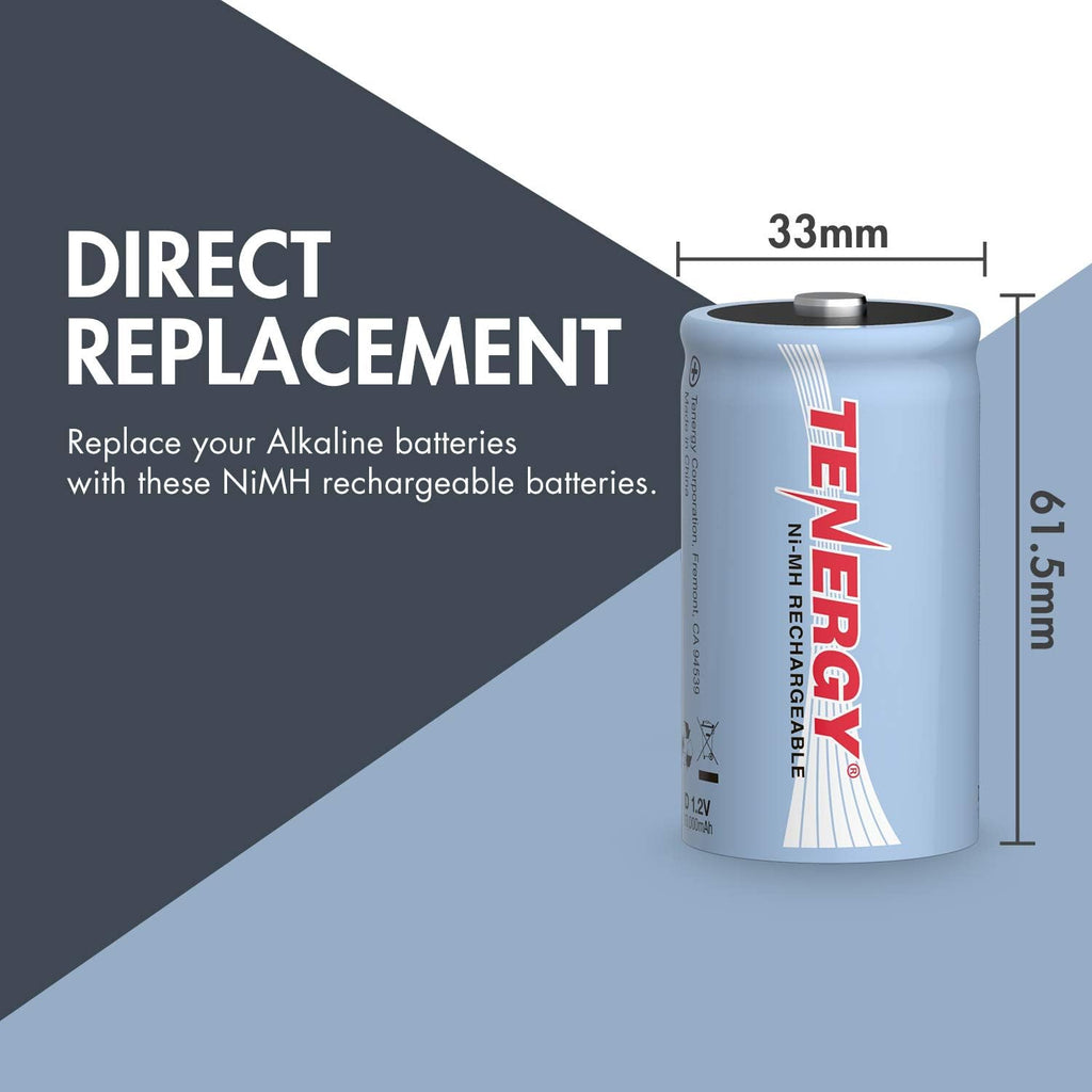 10000mAh NiMH D Battery 16-Pack D5250