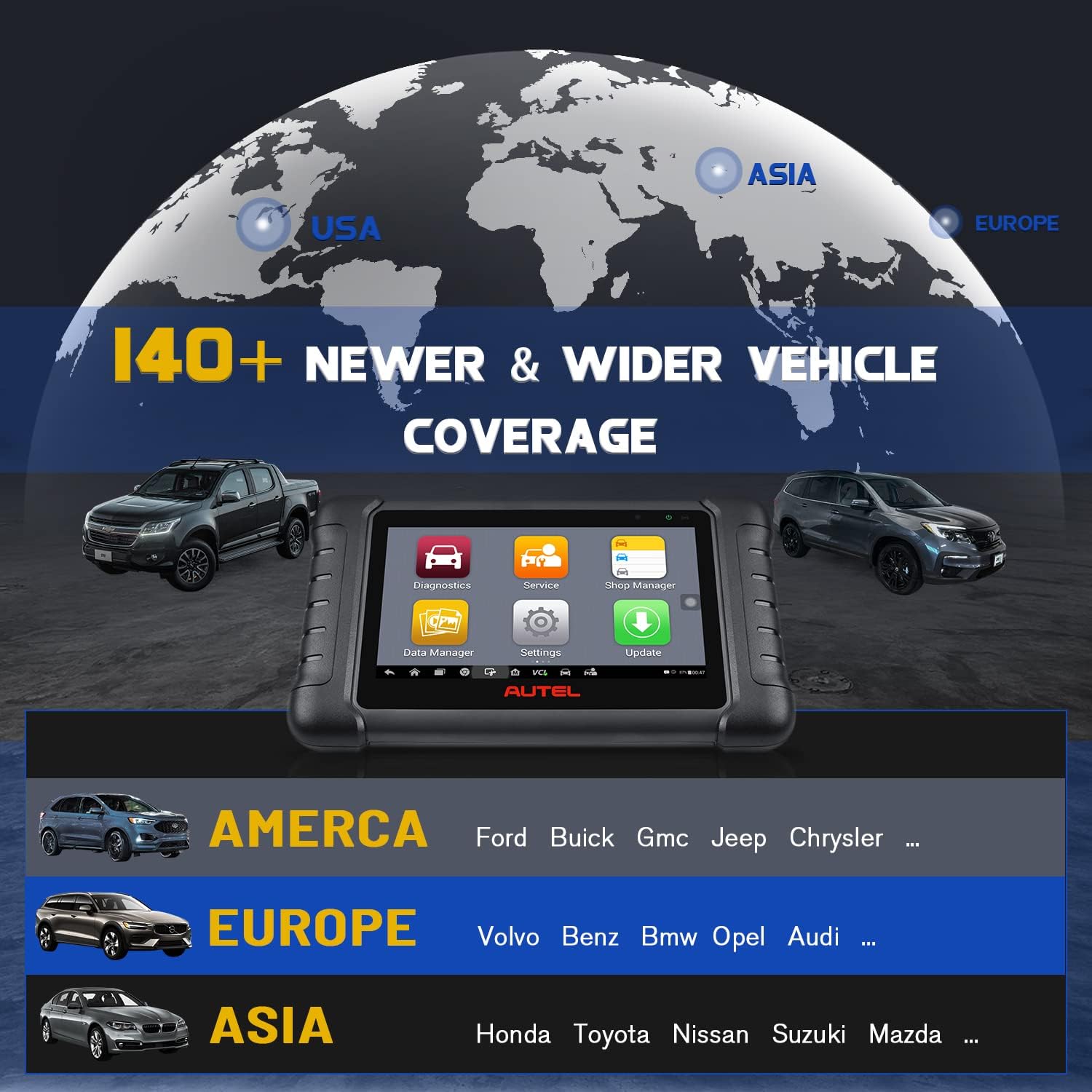 Autel MaxiPRO MP808K Diagnostic Scan Tool with Adaptor Kit H475816