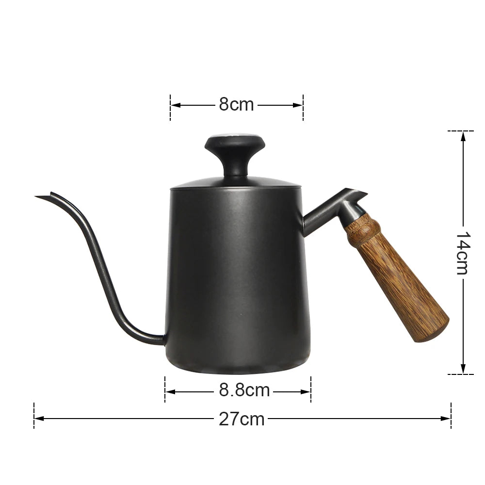 Black Stainless Steel GooseNeck Kettle with Thermometer B7381