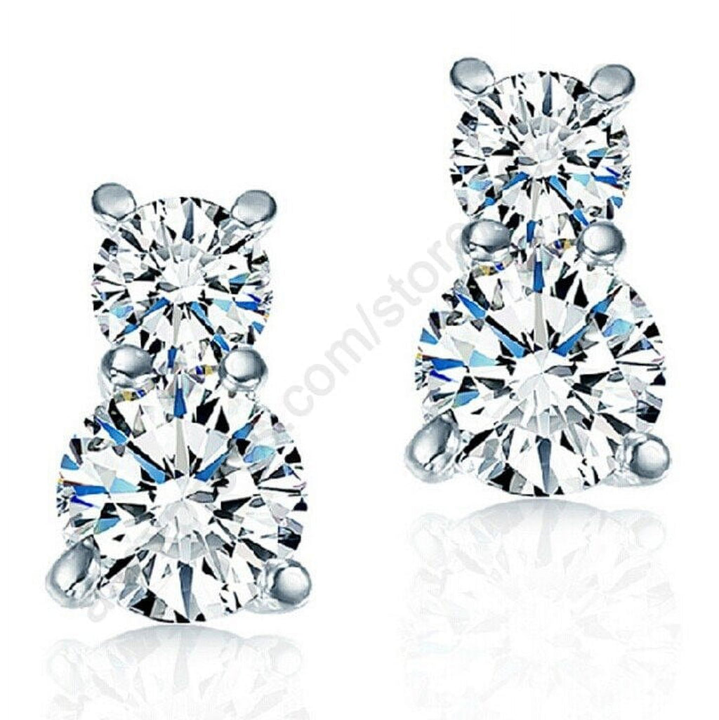 Cubic Zircon Sterling Silver Necklace and Dangle Earrings Jewelry Set E715