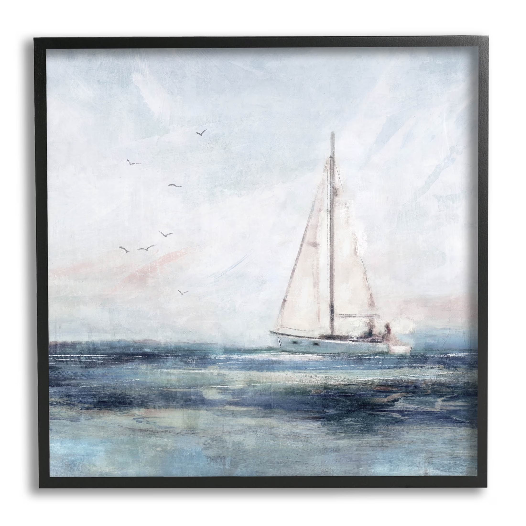 Black Framed Nautical Sailboat Painting Wall Art H547