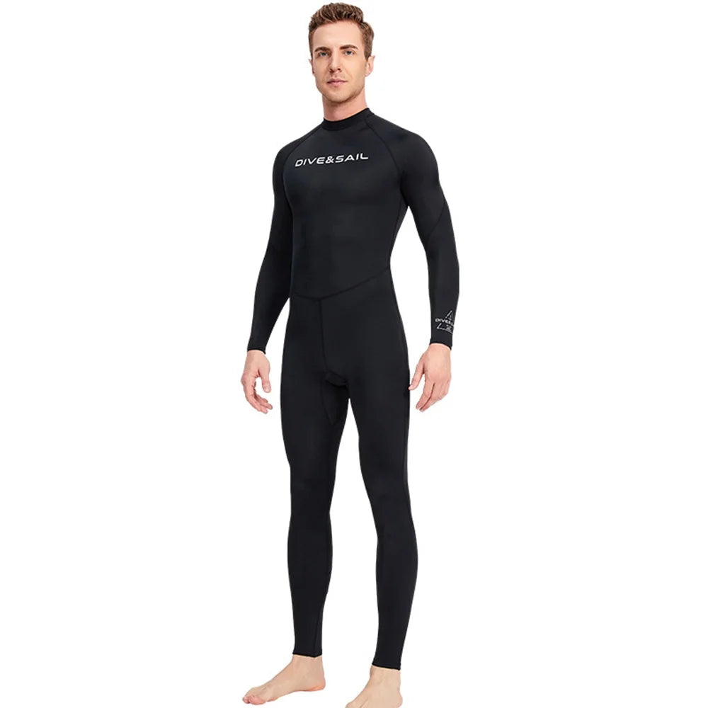 Men One Piece Swimsuit with Back Zipper Quick Dry Long Sleeve Surf Suit X6811