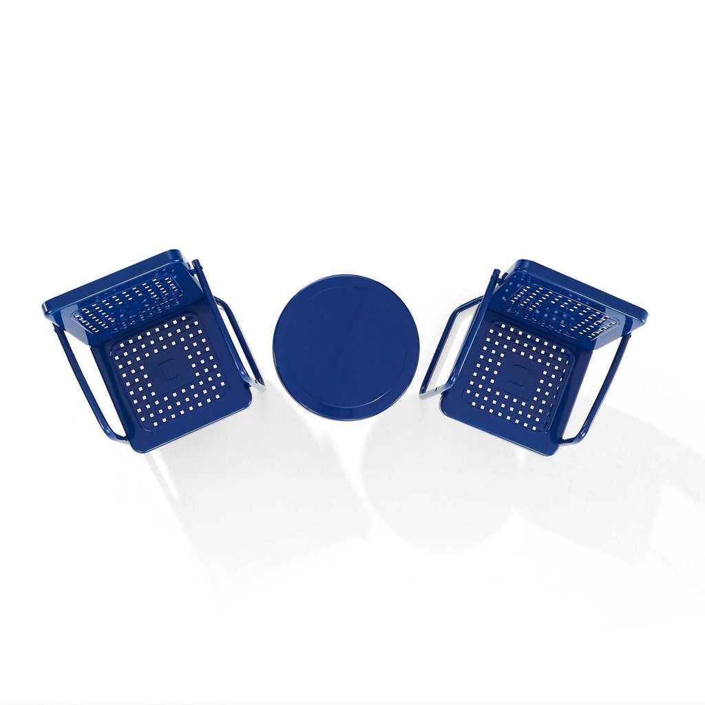 Navy 3-Piece Metal Patio Conversation Set K5074