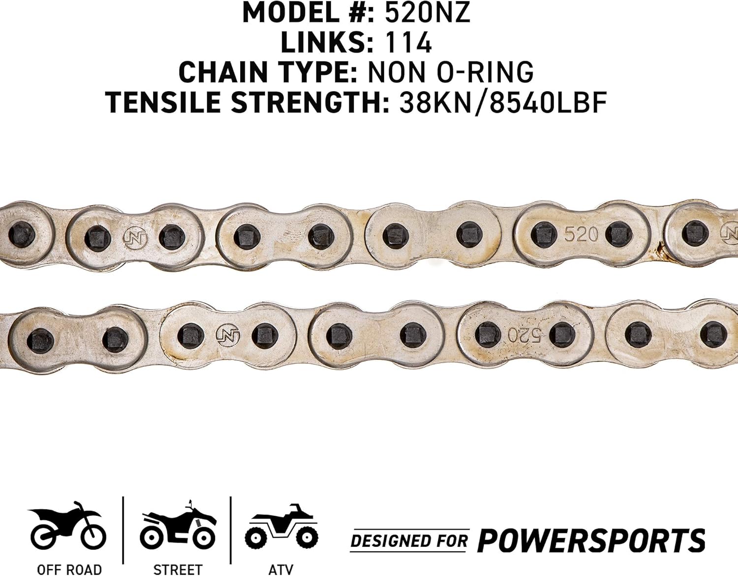 Drive Sprocket Chain Combo 520NZ Standard 114 Links Pack of 2 M298436