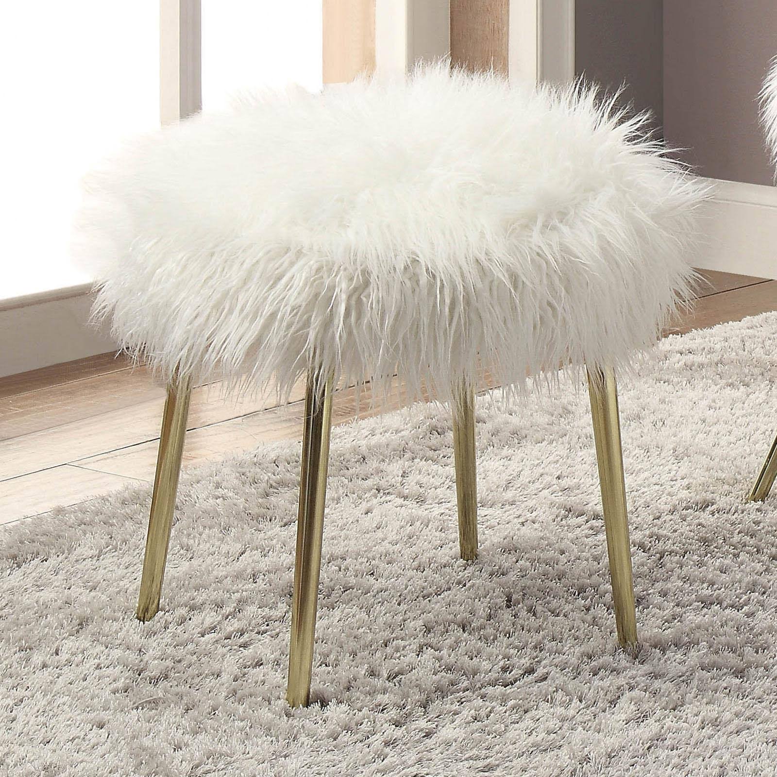 Faux Fur Foot Stool S8136