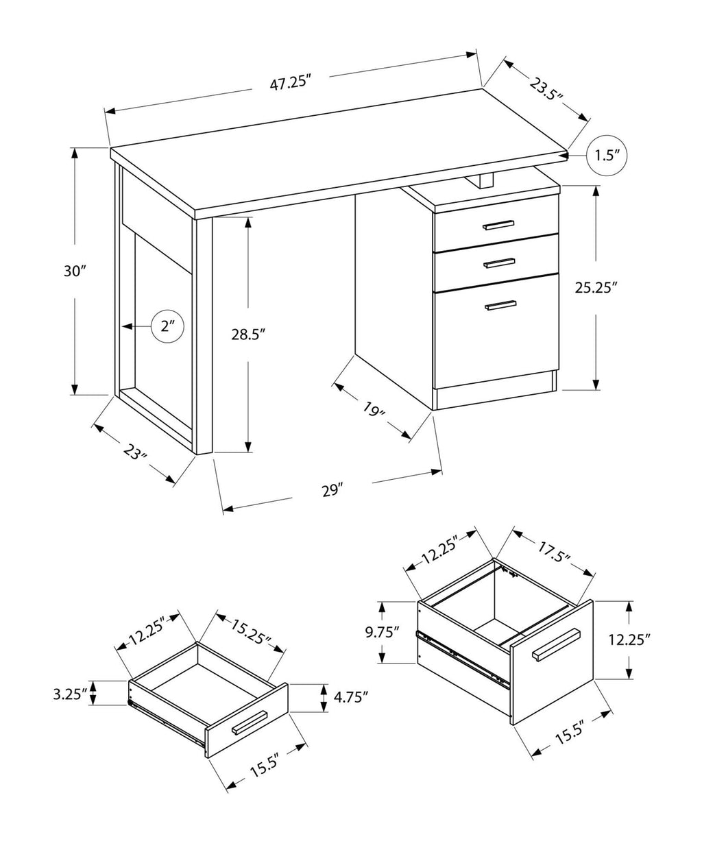 Grey Reclaimed Wood Computer Desk J1891