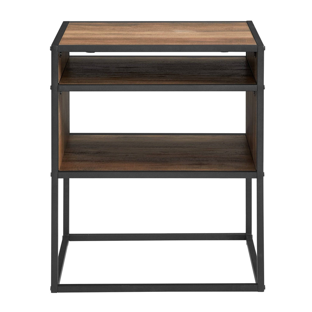 Dark Walnut Side Table with Open Shelf R3486