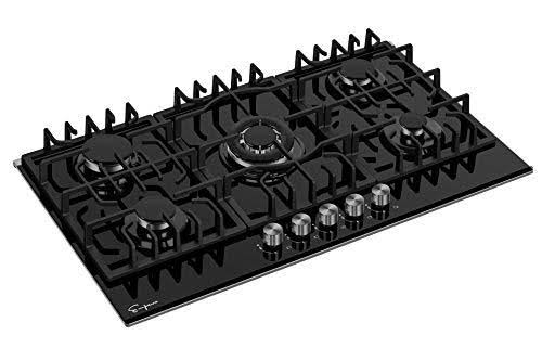 30 inch 5 Burner Gas Cooktop in Black Tempered Glass Z269