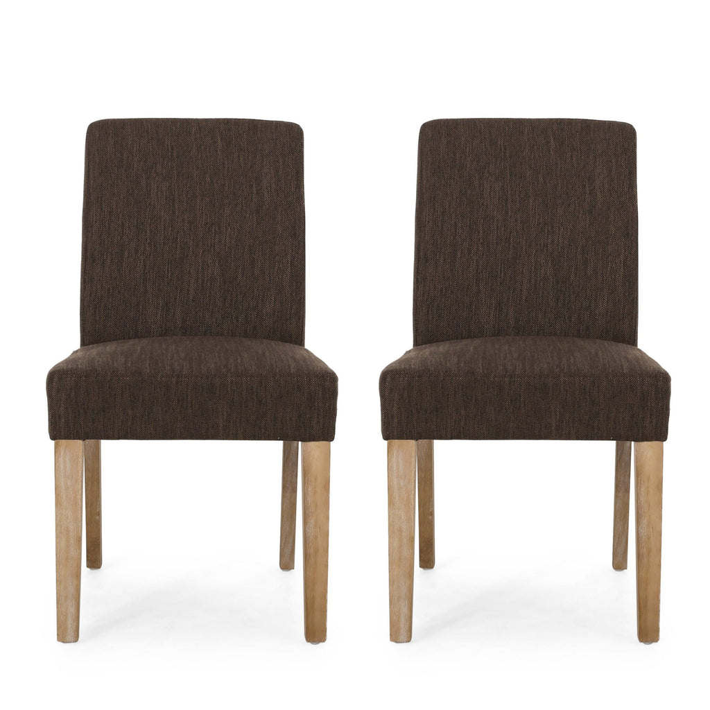 Dark Brown Upholstered Dining Chair, Set of 2 D27734