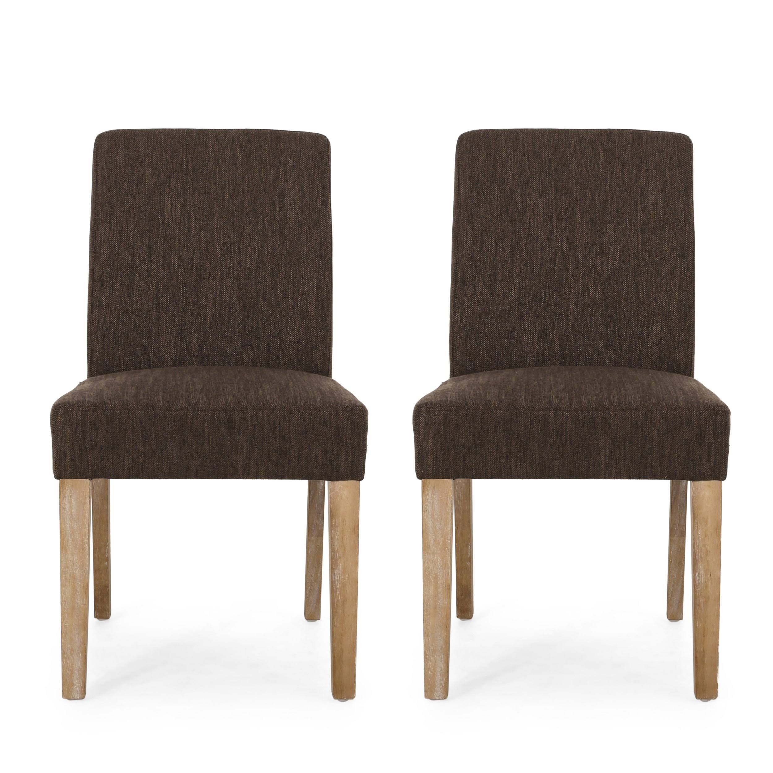Dark Brown Upholstered Dining Chair, Set of 2 D27734