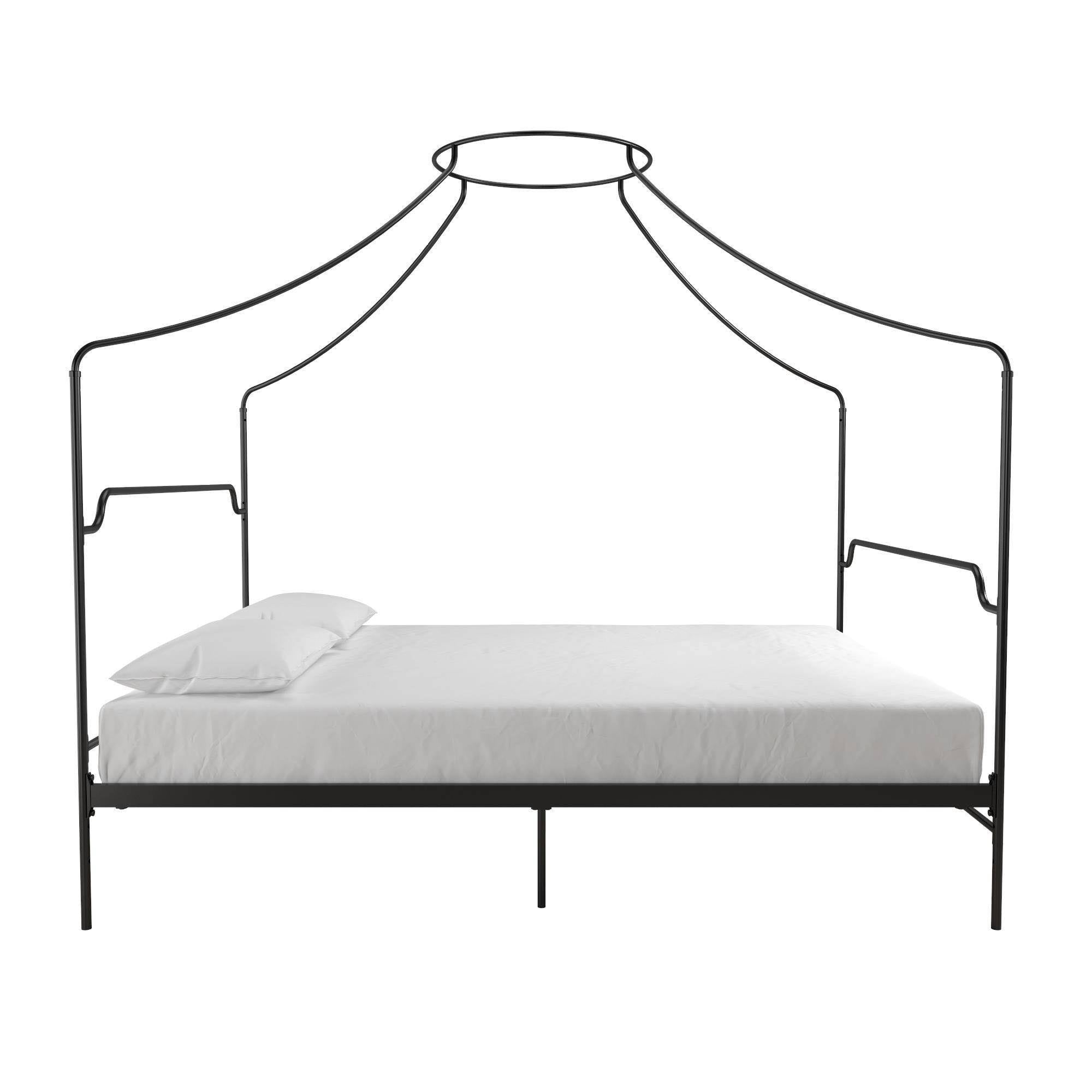 Black Metal Canopy Queen Size Bed V4926