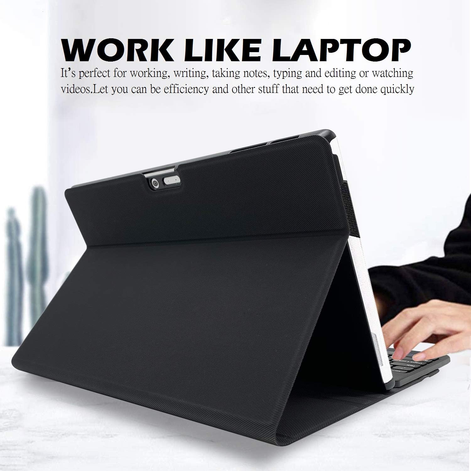 Backlit Keyboard Case with Detachable Wireless Keyboard for 12.3 Inch Tablet P382159