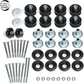 18Pcs Polyurethane Body Mount Bushing Kit with Hardware & Steel Sleeves (Black) O264136