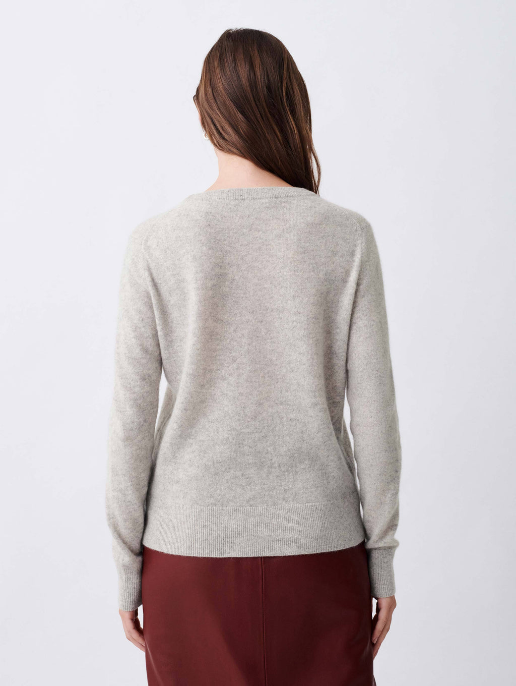 Misty Grey Heather Cashmere Crewneck K942525